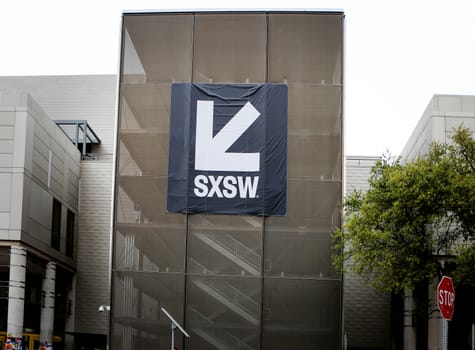 AUSTIN, TEXAS SXSW South by Southwest Annual music, film, and interactive conference and festival. SXSW sign at Austin Convention Center