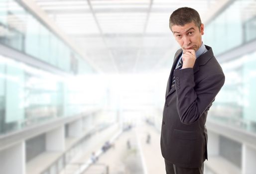 young business man surprised at the office