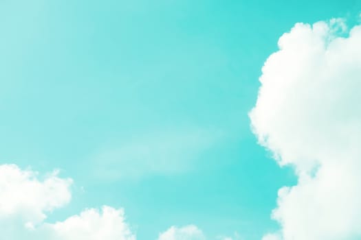 Copy space minimal concept of summer blue sky and white cloud abstract blank background.