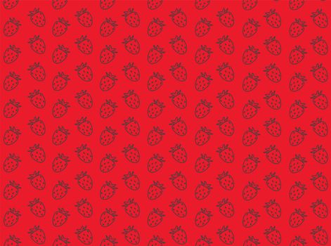 seamless strawberry pattern on red background. seamless background with strawberry.