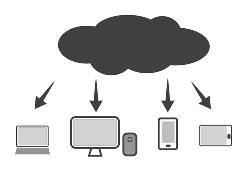 cloud technology icon. web cloud technology business abstract.