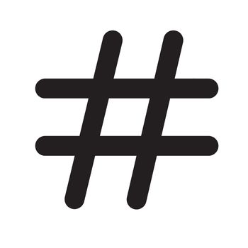 hashtags icon on white background. hashtags icon flat design style.