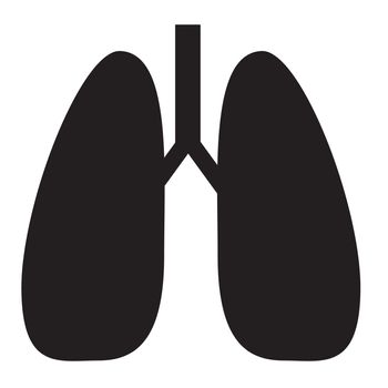 lung icon on white background. lung sign.