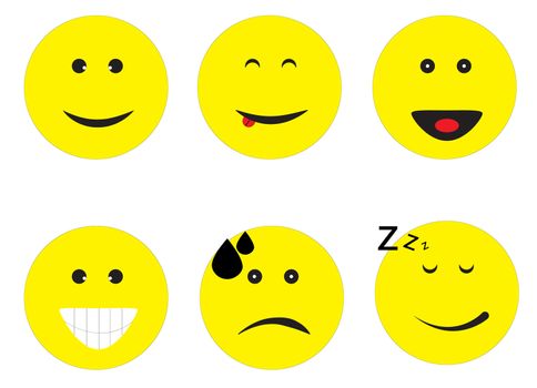 emoticon emoji set on white background. emoticon sign.