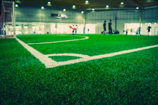 Corner Line of an indoor football soccer training field