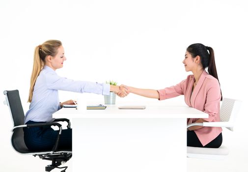 New Employer have been invited to sign work contract after successful job interview