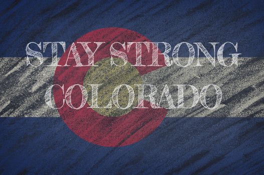 COVID-19 warning. Quarantine zone Covid 19 on Colorado ,flag illustration. Coronavirus danger area, quarantined country. Stay strong.