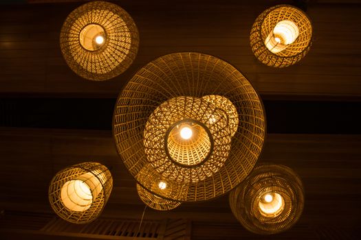 Hanging Lantern in Thai Made from bamboo Thai Lanna style For decorating
