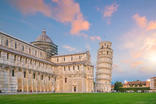 Pisa Cathedral and the Leaning Tower in Pisa, Italy.