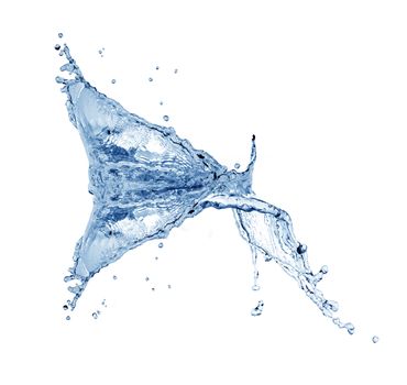 Nice abstract blue water splash on white background