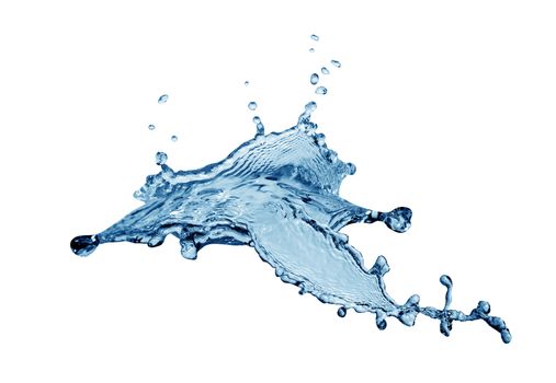 Nice abstract blue water splash on white background