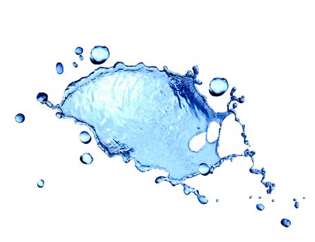 Nice abstract blue water splash on white background