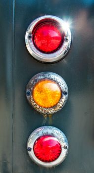 The old tail lights of antique car