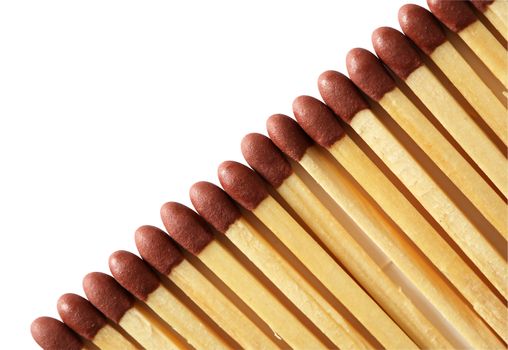 Set of wooden matches isolated on white background with clipping path