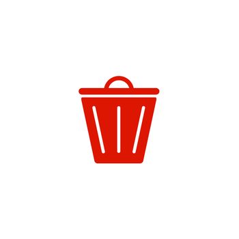Waste bin icon on white background.
Computer data erasing symbol.