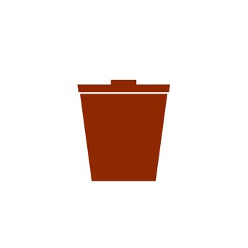 Waste bin icon on white background.
Computer data erasing symbol.