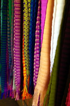 Colorful handmade fabric Hanging, waiting for sale