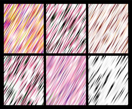 set of striped color backgrounds vector patterns