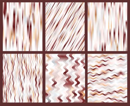 set of brown vector striped backgrounds soft gradient colors