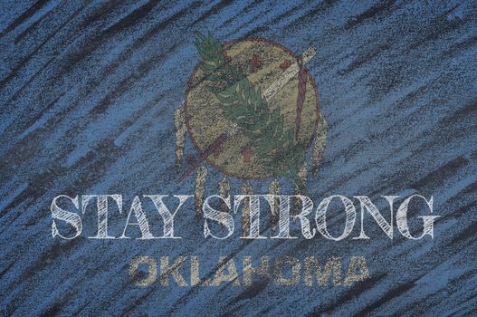 COVID-19 warning. Quarantine zone Covid 19 on Oklahoma ,flag illustration. Coronavirus danger area, quarantined country. Stay strong.