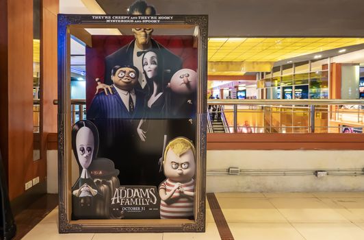 BANGKOK, THAILAND, 27 Sep 2019 - A beautiful standee of a movie called The Addams Family display at the cinema to promote the movie