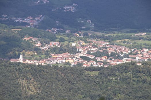 view of Brescia, a city in northern Italy from the mountain