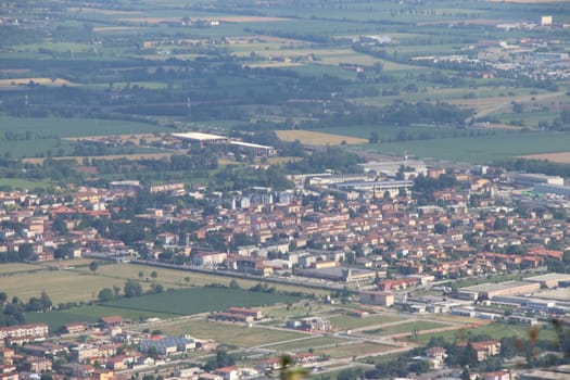 view of Brescia, a city in northern Italy from the mountain