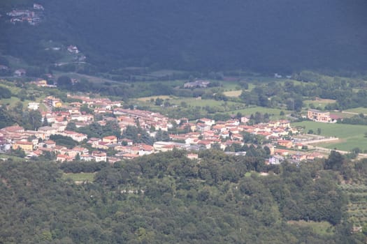 view of Brescia, a city in northern Italy from the mountain