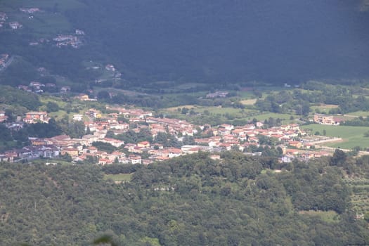 view of Brescia, a city in northern Italy from the mountain