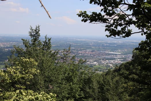 view of Brescia, a city in northern Italy from the mountain