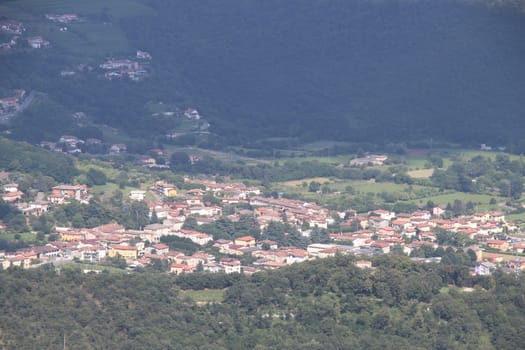 view of Brescia, a city in northern Italy from the mountain