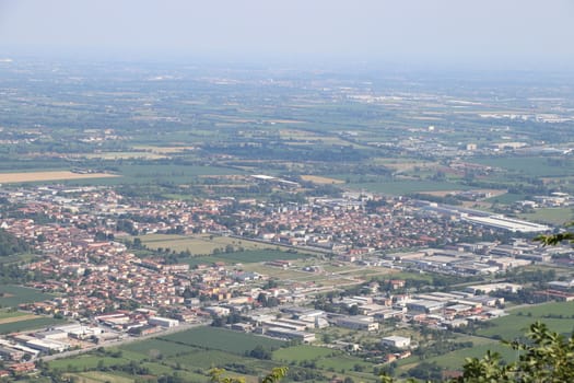 view of Brescia, a city in northern Italy from the mountain