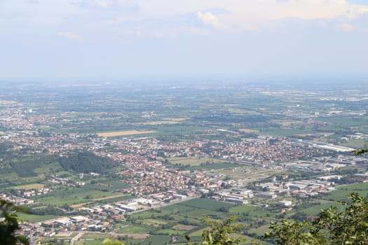 view of Brescia, a city in northern Italy from the mountain