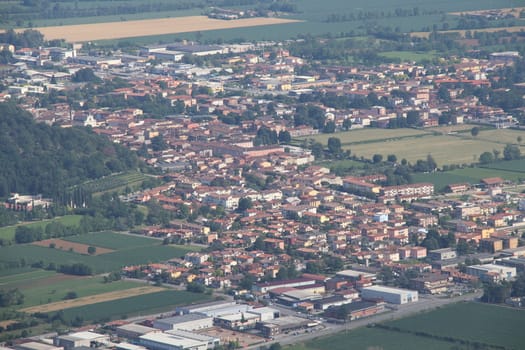 view of Brescia, a city in northern Italy from the mountain