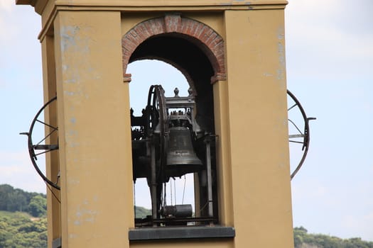 bell tower of a small church in Italy