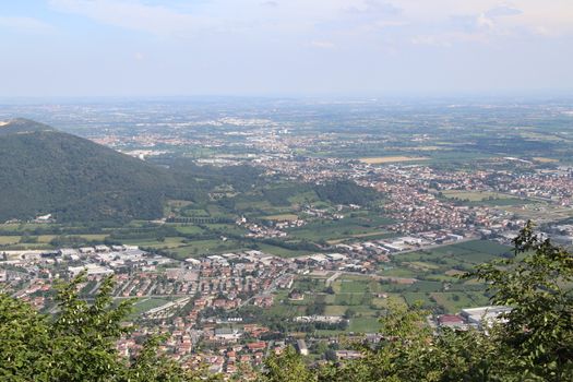 view of Brescia, a city in northern Italy from the mountain