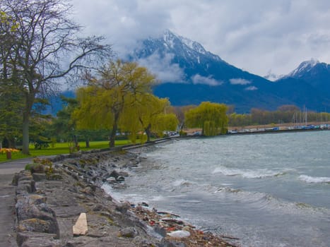 villeneuve,lac leman,vaud,suisse