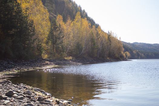 Beautiful sunny afternoon on the North Fork River near Glacier National Park in Montana.