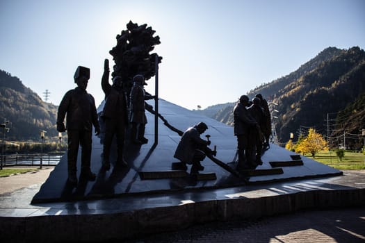 Monument to the builders of hydroelectric power plants in Russia.