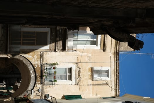 Ancient houses in the alleys of the city of Bari. Bari, Puglia, Italy. 