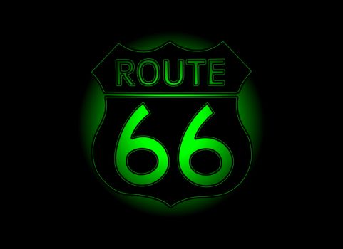 Travel USA sign of Route 66 label. American road icon.