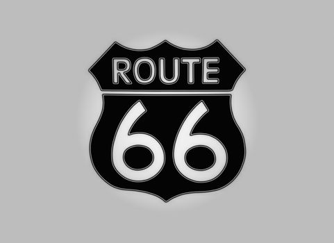 Travel USA sign of Route 66 label. American road icon.