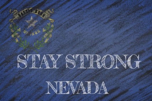 COVID-19 warning. Quarantine zone Covid 19 on Nevada ,flag illustration. Coronavirus danger area, quarantined country. Stay strong.