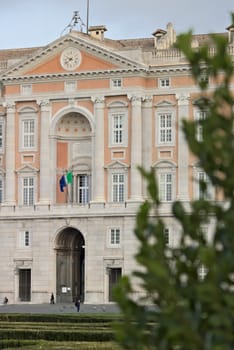 Main external  facade of the Royal Palace of Caserta (Italy). Designed by the architect Luigi Vanvitelli from 1751