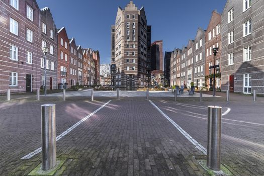 View of the Dutch architecture in a quiet and calm resident area of The Hague, Netherlands