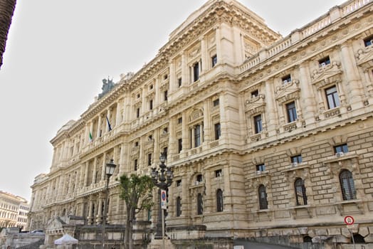 Rome, Italy. 05/02/2019. Facade of the building of the Court of Cassation, also called the Palazzaccio.