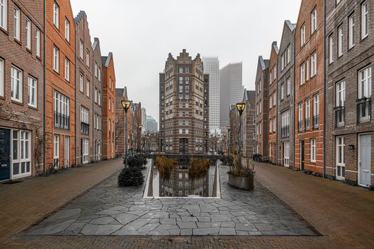 View of the Dutch architecture in a quiet and calm resident area of The Hague, Netherlands