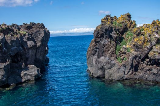 Walk on the Azores archipelago. Discovery of the island of Pico, Azores. Portugal. Madalena