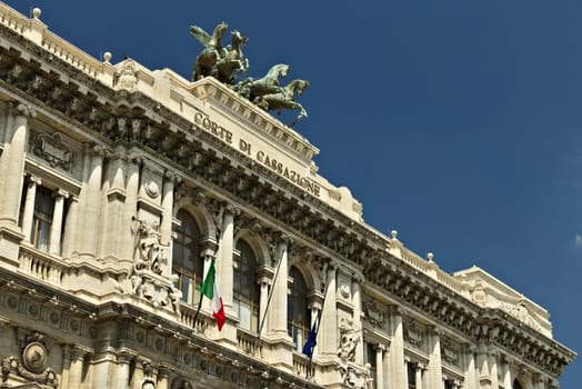 Rome, Italy. 05/03/2019. Facade of the building of the Court of Cassation, also called the Palazzaccio.