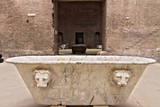 Rome, Italy. 05/01/2019. It is probable that the tank was used in the Middle Ages to extinguish the lime produced with the marble of the coverings.